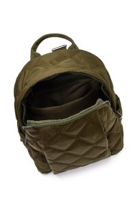 کوله پشتی خاکی لحافی با اکسسوری دری مد