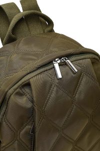 کوله پشتی خاکی لحافی با اکسسوری دری مد