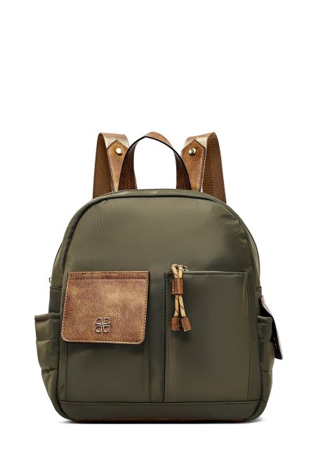 کوله پشتی سبز کتان دری مد