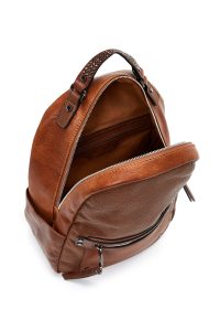 کوله پشتی قهوه‌ای با جزئیات فلزی دری مد