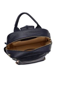 کوله پشتی لاجوردی با چرم و چارم دری مد