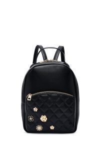 کوله پشتی مشکی با اکسسوری دری مد