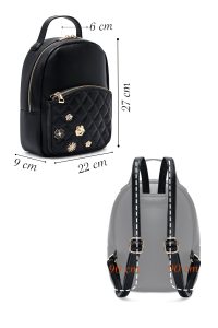 کوله پشتی مشکی با اکسسوری دری مد