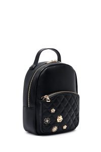 کوله پشتی مشکی با اکسسوری دری مد