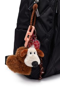 کوله پشتی مشکی لحافی با اکسسوری دری مد