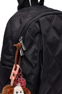 کوله پشتی مشکی لحافی با اکسسوری دری مد