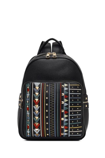 کوله پشتی مشکی چاپی دری مد