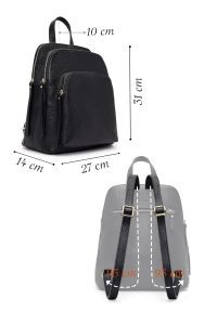 کوله پشتی مشکی چرمی دری مد