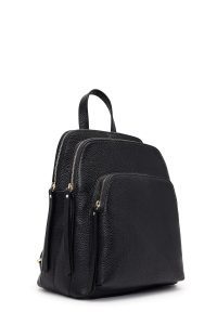 کوله پشتی مشکی چرمی دری مد