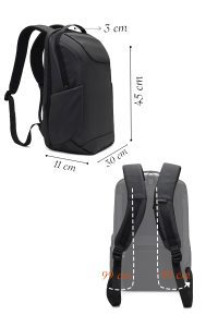 کیف بدون‌‌جنسیت D-Pack خاکستری تکنولوژی کتان هاردکیس کوله پشتی دری مد