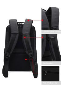 کیف بدون‌‌جنسیت D-Pack خاکستری تکنولوژی کتان هاردکیس کوله پشتی دری مد