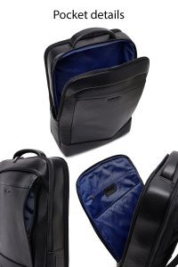 کیف بدون‌‌جنسیت D-Pack مشکی چرمی تکنولوژی کوله پشتی دری مد