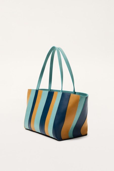 کیف توت زنانه چرمی راه‌راه لیمیتد ادیشن زارا – ZARA