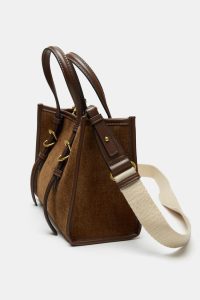 کیف توت زنانه کوچک مخمل کبریتی زارا – ZARA