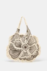 کیف توت زنانه گلدوزی گل‌دار بزرگ زارا – ZARA
