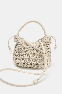 کیف دستی زنانه بافت‌دار دوخت‌دار زارا – ZARA