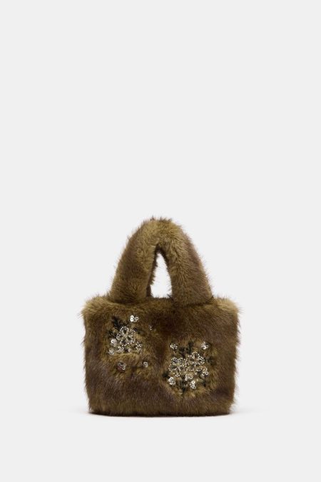 کیف دستی زنانه خز مصنوعی براق زارا – ZARA
