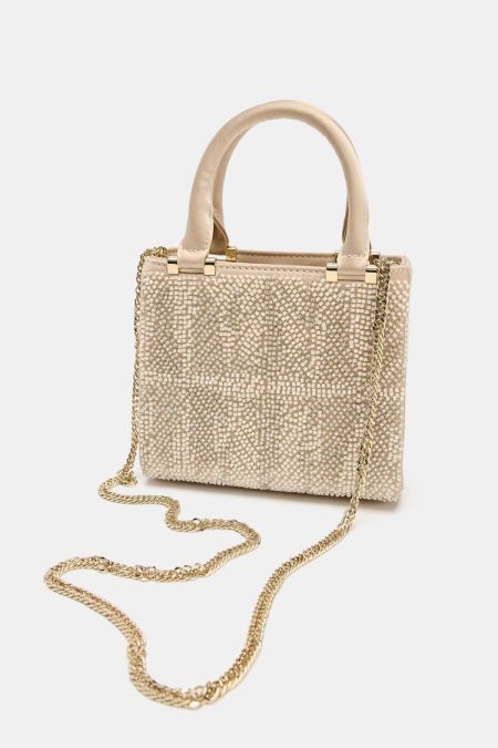 کیف دستی زنانه مرواریدی ساتن‌نما زارا – ZARA