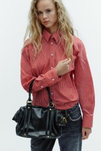 کیف دوشی زنانه جزئیات فلزی زارا – ZARA