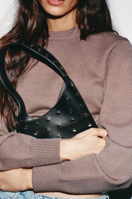 کیف دوشی زنانه میخ‌دار زارا – ZARA