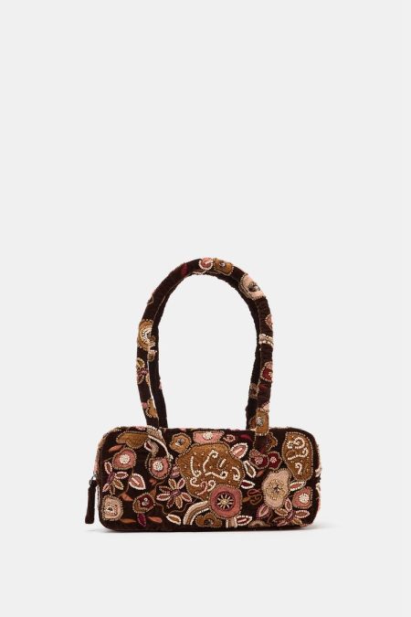 کیف دوشی زنانه گلدوزی‌شده زارا – ZARA