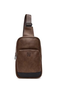 کیف دوشی مردانه قهوه‌ای دری مد