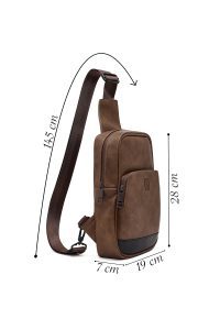 کیف دوشی مردانه قهوه‌ای دری مد