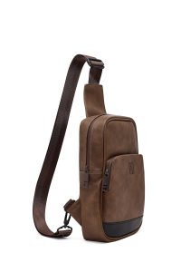 کیف دوشی مردانه قهوه‌ای دری مد