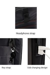 کیف دوشی پارچه ای مردانه خاکستری تکنولوژیک D-Pack دری مد