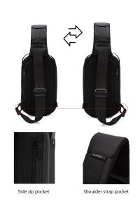 کیف دوشی پارچه ای مردانه خاکستری تکنولوژیک D-Pack دری مد