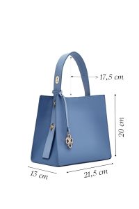 کیف زنانه آبی با جزئیات اکسسوری دری مد