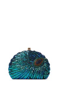 کیف زنانه آبی بلند زنجیری پولکی مکعبی ابی دری مد