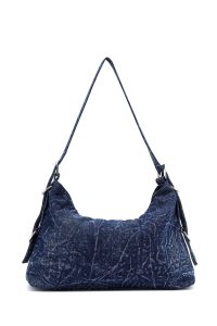 کیف زنانه آبی جین پارچه‌ای دری مد