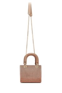 کیف زنانه بژ بلند با جزئیات سنگی مینی ابی دری مد