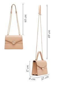 کیف زنانه بژ بلند کلاسیک دری مد