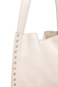 کیف زنانه بژ طرح‌دار دری مد