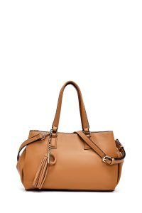 کیف زنانه دستی عسلی بند بلند دری مد