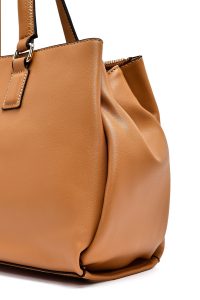 کیف زنانه دستی عسلی بند بلند دری مد