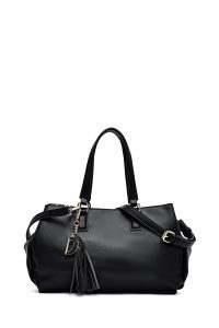 کیف زنانه دستی مشکی بند بلند دری مد