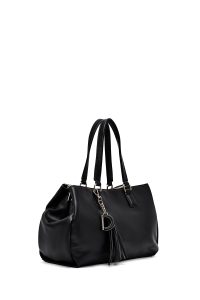 کیف زنانه دستی مشکی بند بلند دری مد