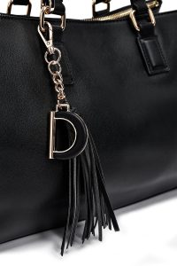 کیف زنانه دستی مشکی بند بلند دری مد