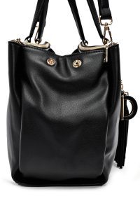 کیف زنانه دستی مشکی بند بلند دری مد