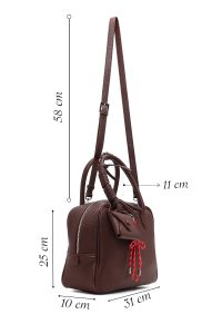 کیف زنانه زرشکی بلند بنددار دری مد