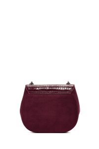 کیف زنانه زرشکی بند زنجیری طرح‌دار دری مد