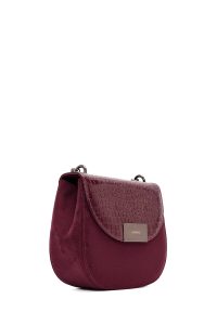 کیف زنانه زرشکی بند زنجیری طرح‌دار دری مد