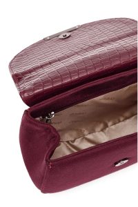 کیف زنانه زرشکی بند زنجیری طرح‌دار دری مد