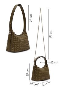 کیف زنانه سبز بلند بافت مینی دری مد