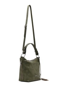 کیف زنانه سبز زیتونی بلند بنددار دری مد