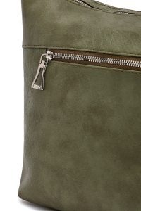 کیف زنانه سبز زیتونی بلند بنددار دری مد