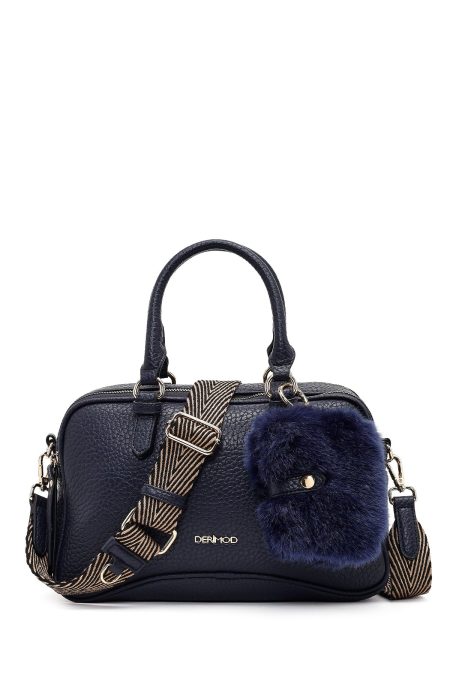 کیف زنانه سرمه‌ای بلند با اکسسوری دری مد